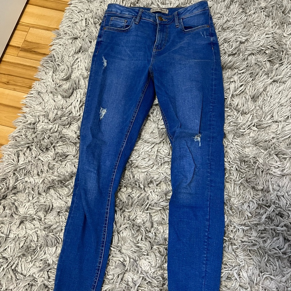 High waisted skinny jeans